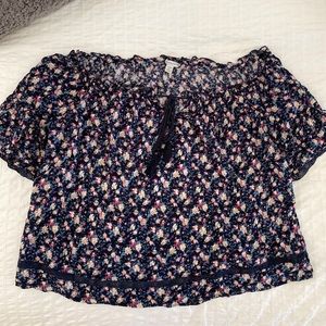 AE Off the Shoulder Floral Blouse